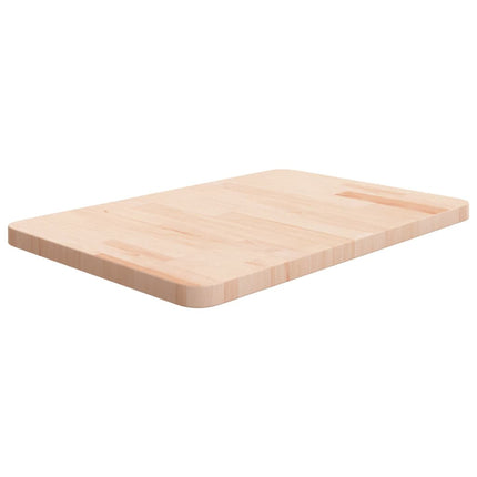 bordplade til badeværelse 60x40x2,5 cm massivt træ ubehandlet