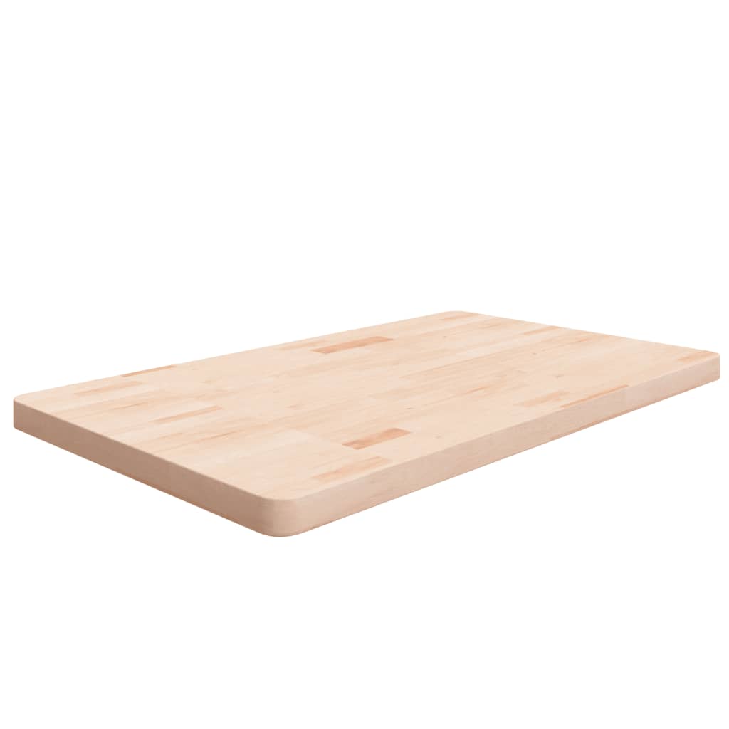 bordplade til badeværelse 100x60x4 cm massivt træ ubehandlet