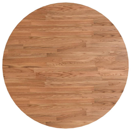 rund bordplade Ø70x1,5 cm behandlet massivt egetræ lysebrun