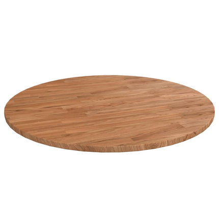 rund bordplade Ø80x1,5 cm behandlet massivt egetræ lysebrun