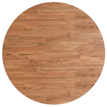 rund bordplade Ø80x1,5 cm behandlet massivt egetræ lysebrun