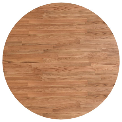 rund bordplade Ø90x1,5 cm behandlet massivt egetræ lysebrun