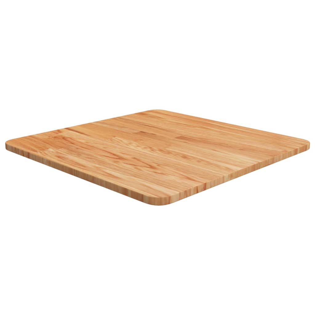 firkantet bordplade 50x50x1,5 cm behandlet massivt eg lysebrun