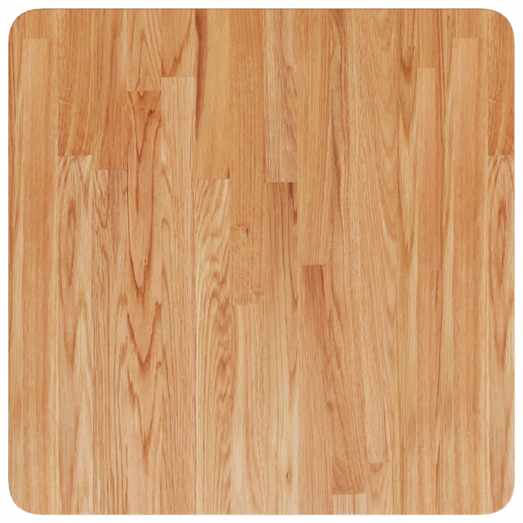 firkantet bordplade 50x50x1,5 cm behandlet massivt eg lysebrun