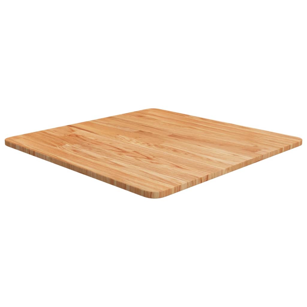 firkantet bordplade 60x60x1,5 cm behandlet massivt eg lysebrun