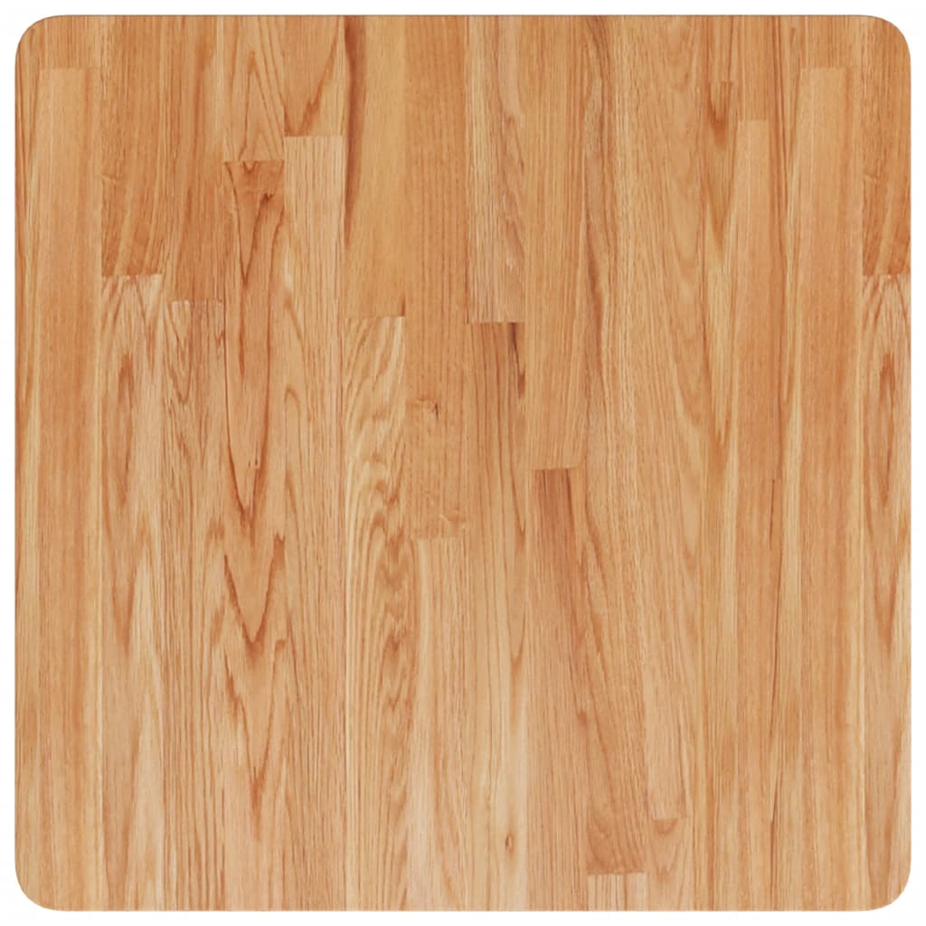 firkantet bordplade 60x60x1,5 cm behandlet massivt eg lysebrun