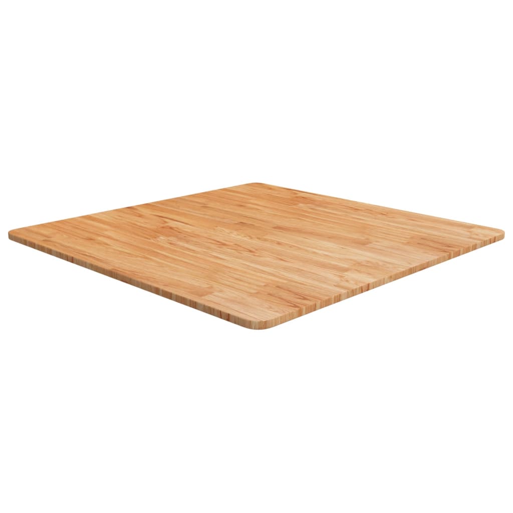 firkantet bordplade 80x80x1,5 cm behandlet massivt eg lysebrun