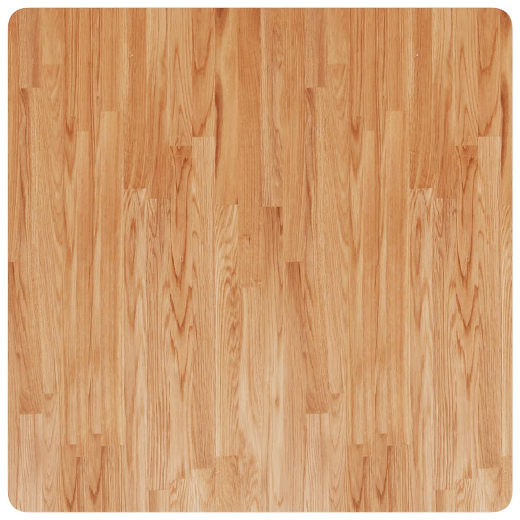 firkantet bordplade 80x80x1,5 cm behandlet massivt eg lysebrun