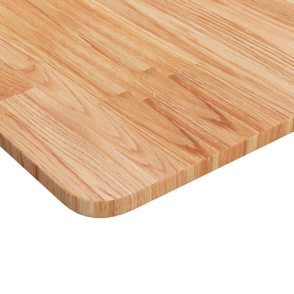 firkantet bordplade 80x80x1,5 cm behandlet massivt eg lysebrun