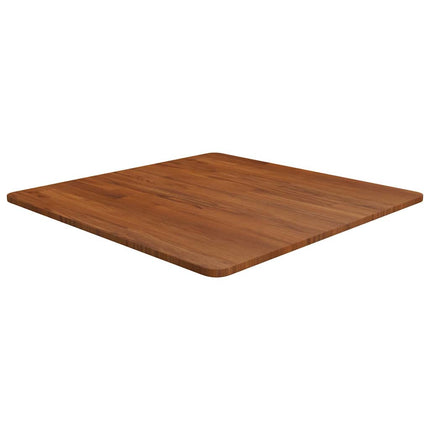 firkantet bordplade 70x70x1,5 cm behandlet massivt eg mørkebrun