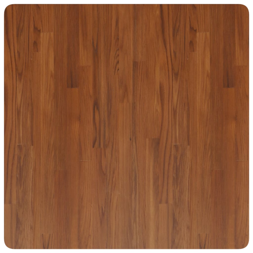 firkantet bordplade 80x80x1,5 cm behandlet massivt eg mørkebrun