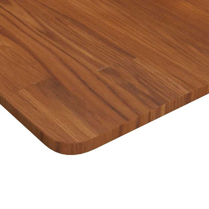 firkantet bordplade 90x90x1,5 cm behandlet massivt eg mørkebrun