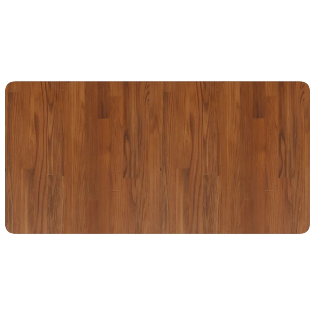 bordplade til badeværelse 100x50x1,5 cm massivt træ mørkebrun