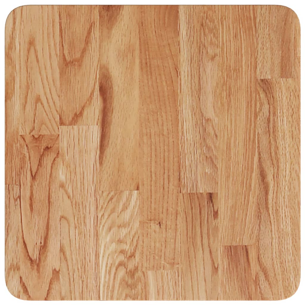 firkantet bordplade 40x40x2,5 cm behandlet massivt eg lysebrun