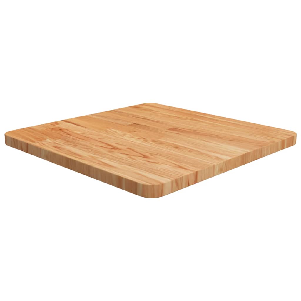 firkantet bordplade 50x50x2,5 cm behandlet massivt eg lysebrun