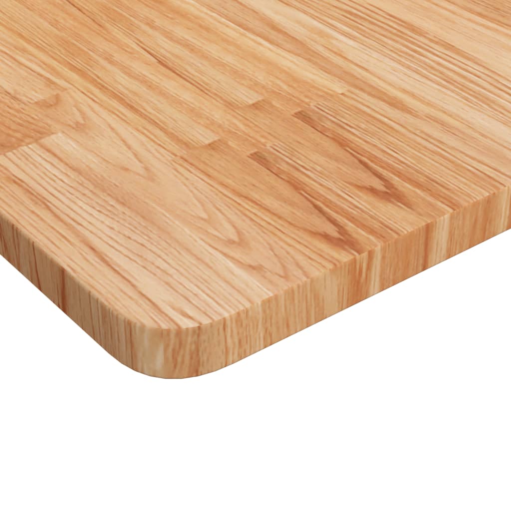 firkantet bordplade 50x50x2,5 cm behandlet massivt eg lysebrun