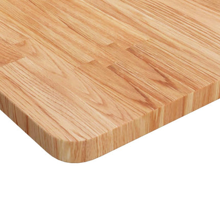 firkantet bordplade 70x70x2,5 cm behandlet massivt eg lysebrun