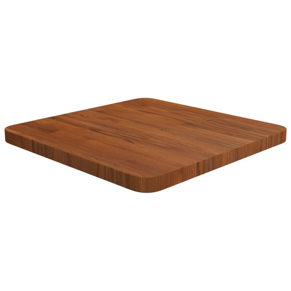 firkantet bordplade 40x40x2,5 cm behandlet massivt eg mørkebrun