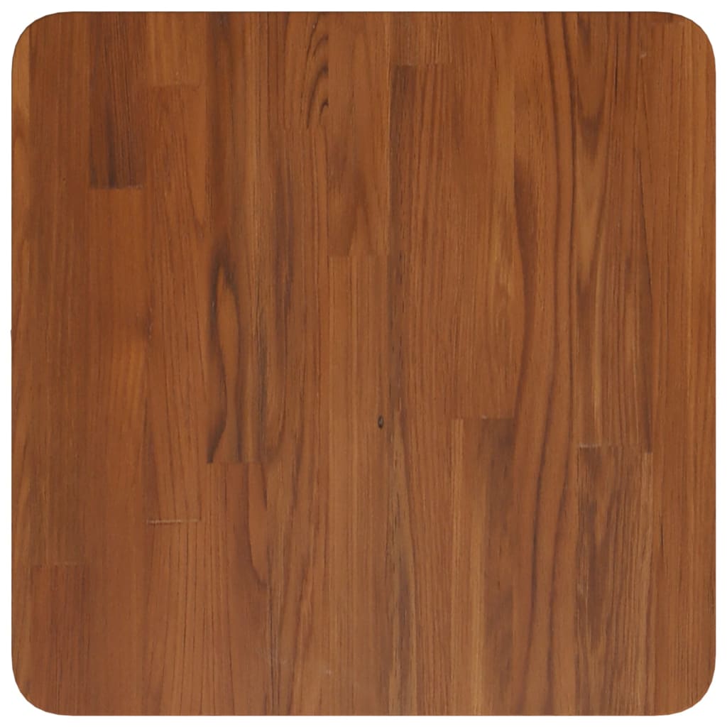 firkantet bordplade 40x40x2,5 cm behandlet massivt eg mørkebrun