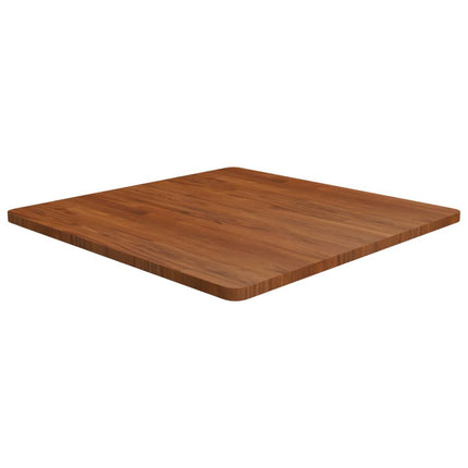 firkantet bordplade 80x80x2,5 cm behandlet massivt eg mørkebrun