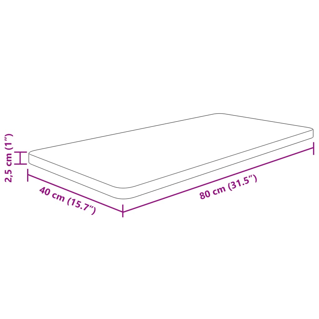 bordplade til badeværelse 80x40x2,5 cm massivt træ mørkebrun