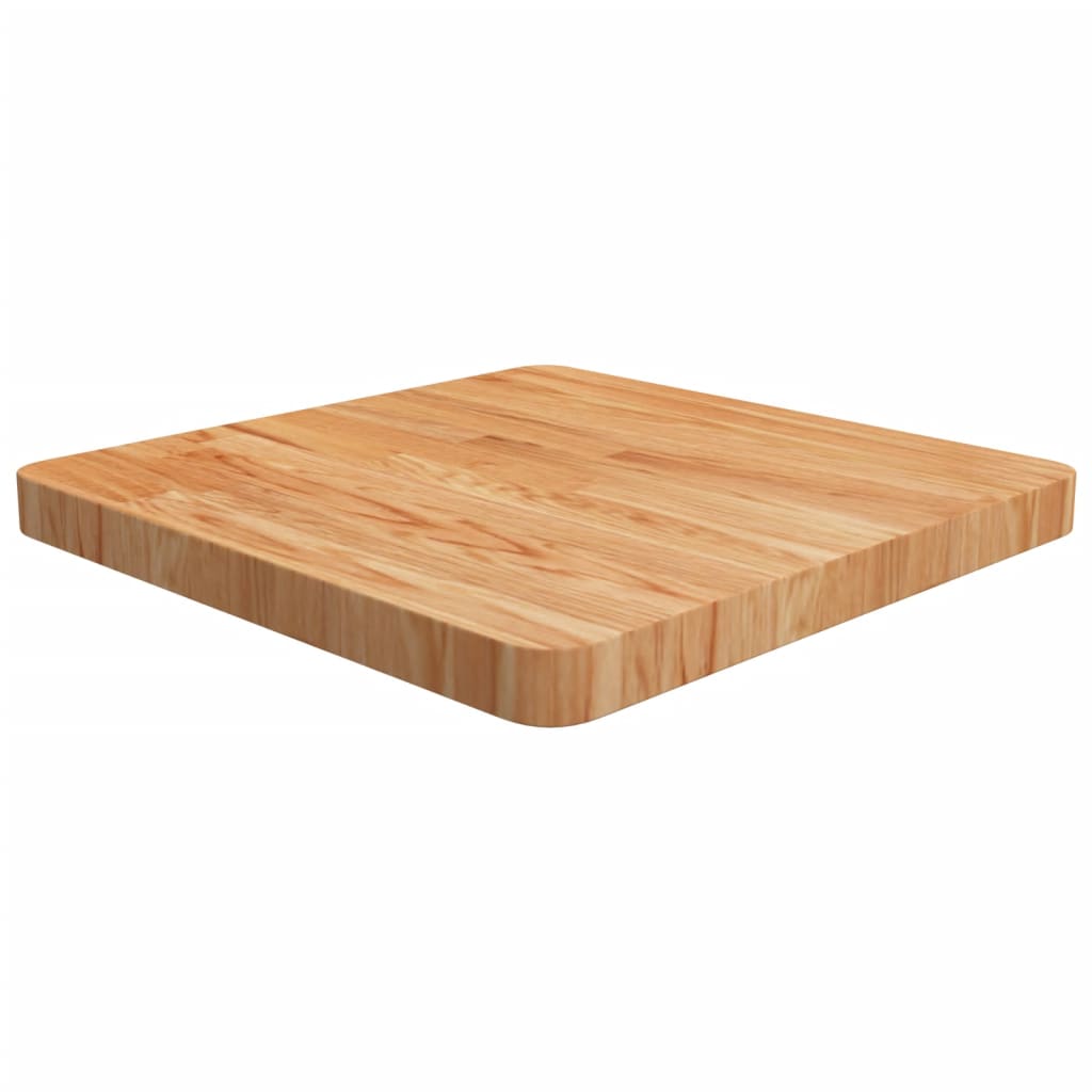 firkantet bordplade 50x50x4 cm behandlet massivt eg lysebrun