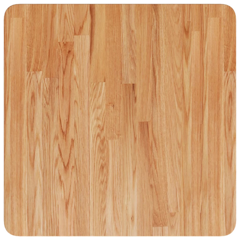firkantet bordplade 50x50x4 cm behandlet massivt eg lysebrun