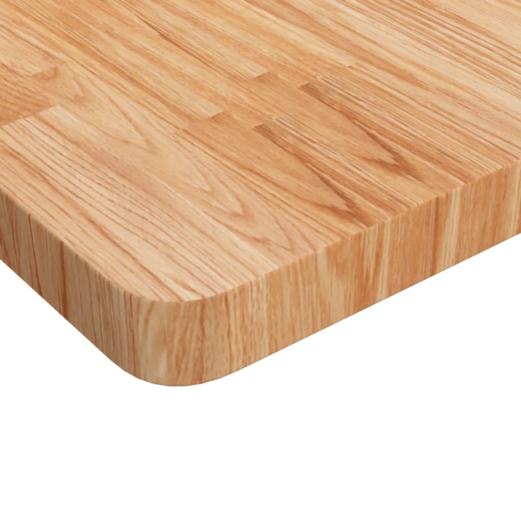 firkantet bordplade 50x50x4 cm behandlet massivt eg lysebrun