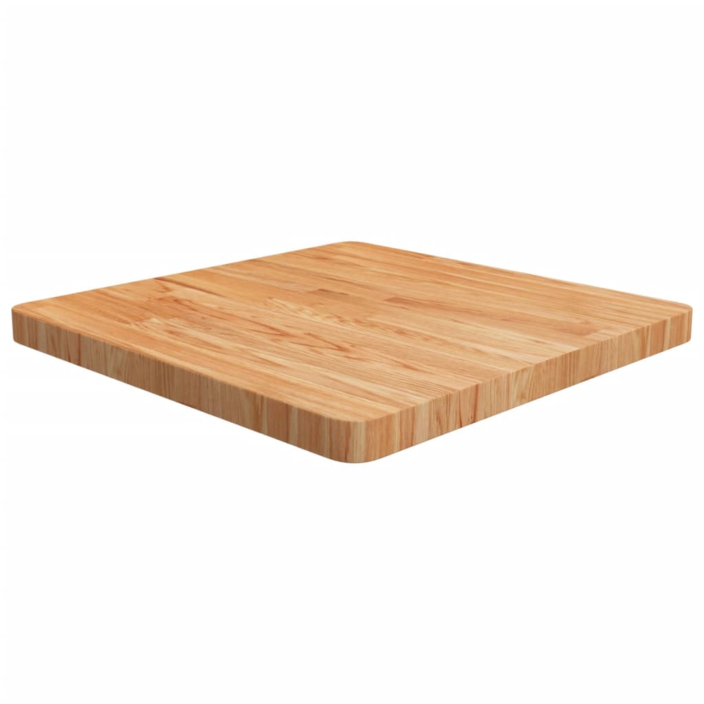 firkantet bordplade 60x60x4 cm behandlet massivt eg lysebrun