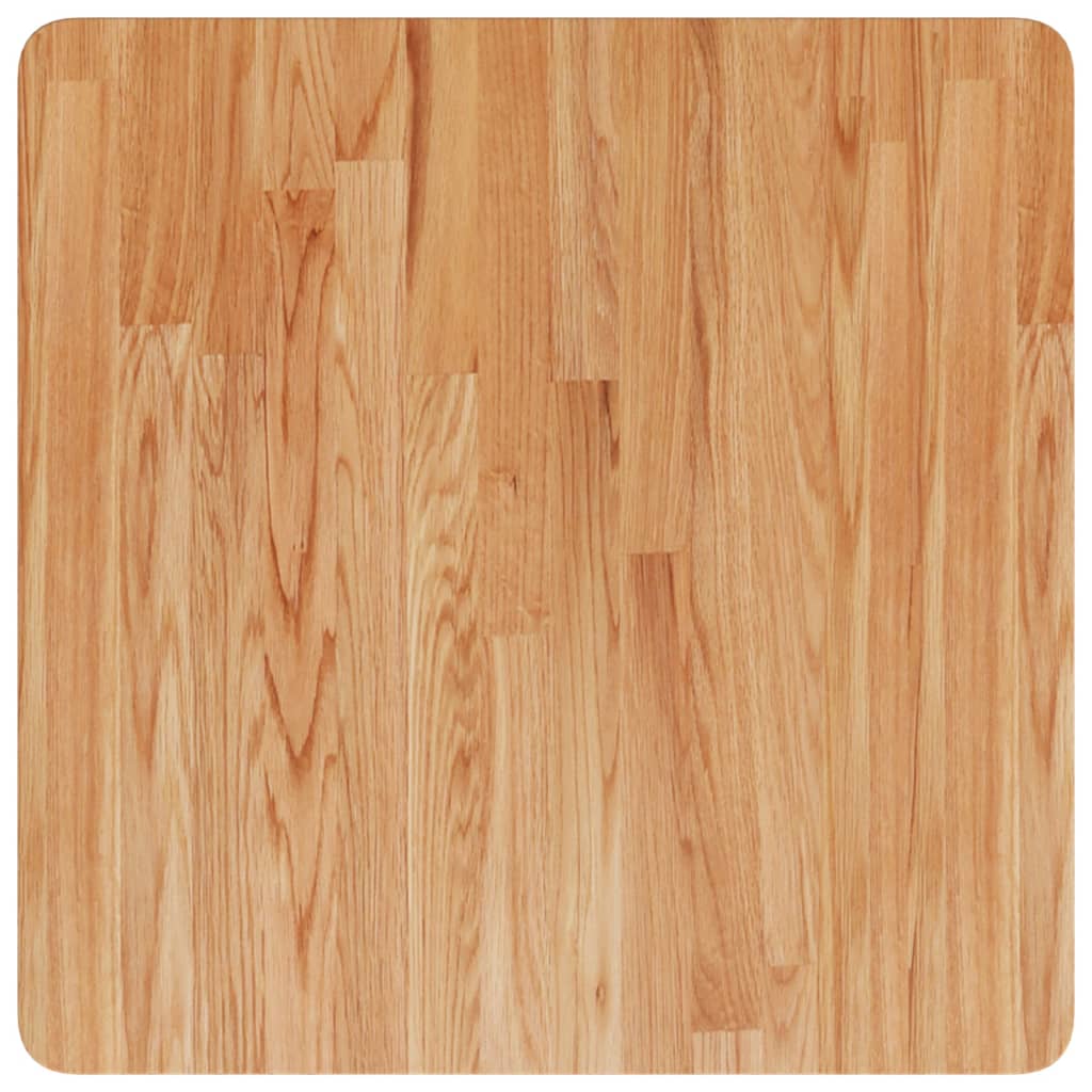 firkantet bordplade 60x60x4 cm behandlet massivt eg lysebrun