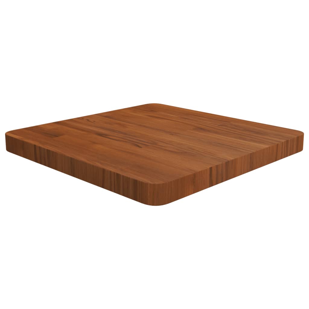 firkantet bordplade 50x50x4 cm behandlet massivt eg mørkebrun