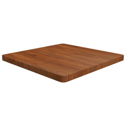firkantet bordplade 70x70x4 cm behandlet massivt eg mørkebrun