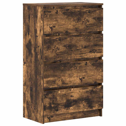 kommode 60x35x98,5 cm konstrueret træ røget egetræsfarve