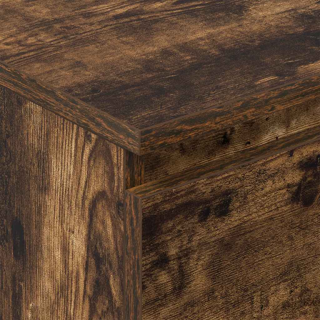 kommode 60x35x98,5 cm konstrueret træ røget egetræsfarve