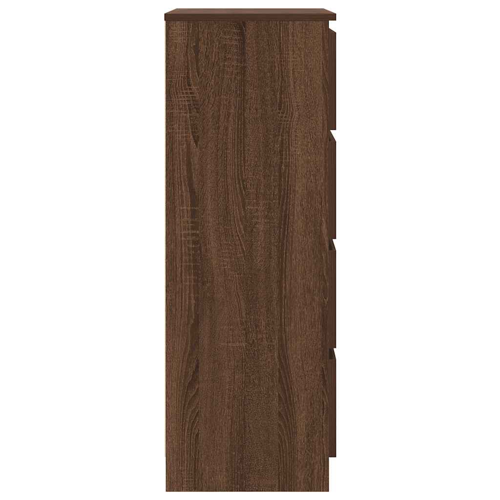 kommode 60x35x98,5 cm konstrueret træ brun egetræsfarve