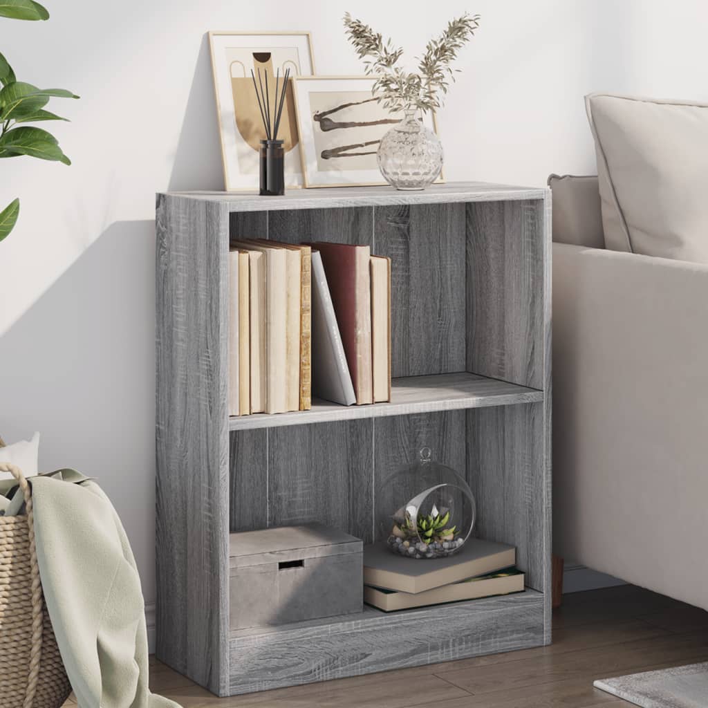 Bogreol 60X24X Konstrueret Træ Grå Sonoma-Eg - 60 cm / 76 cm