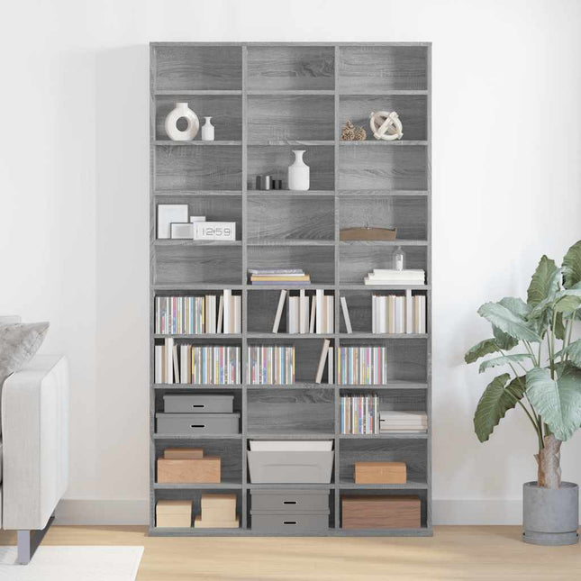 reol 102x23x177,5 cm konstrueret træ grå sonoma-eg
