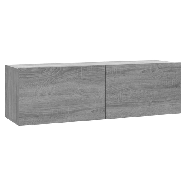 væghængt tv-bord 100x30x30 cm konstrueret træ grå sonoma-eg