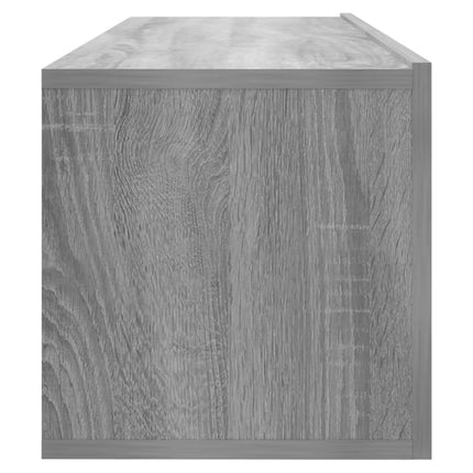 væghængt tv-bord 100x30x30 cm konstrueret træ grå sonoma-eg