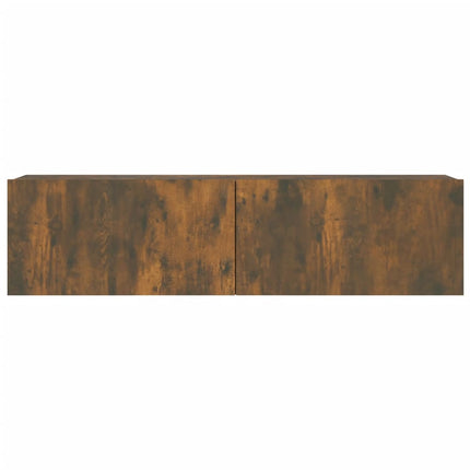 væghængt tv-bord 120x30x30 cm konstrueret træ røget egetræ