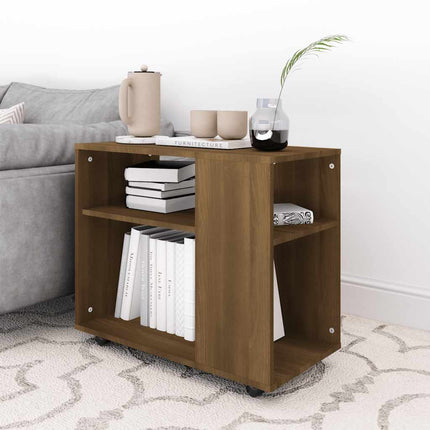 sidebord 70x35x60,5 cm konstrueret træ brun egetræsfarve