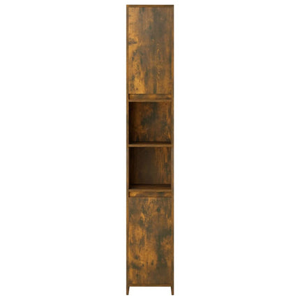 badeværelsesskab 30x30x183,5 cm konstrueret træ røget egetræ