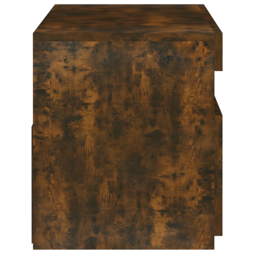 tv-bord med LED-lys 75x35x40 cm røget egetræsfarve