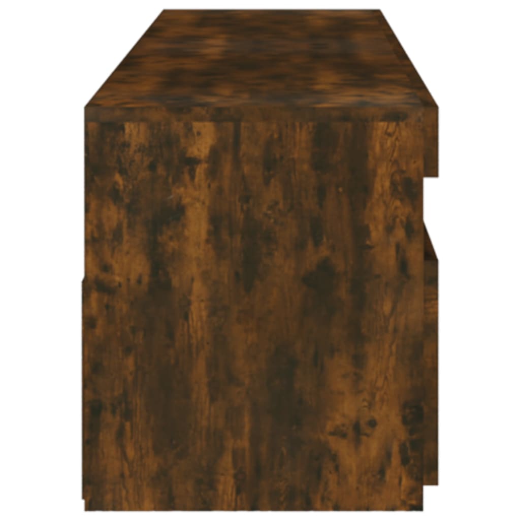 tv-borde 2 stk. med LED-lys 75x35x40 cm røget egetræsfarve