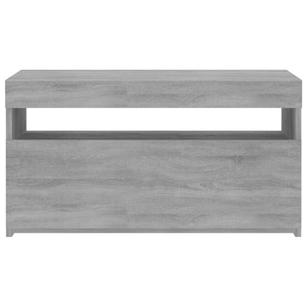 tv-bord med LED-lys 75x35x40 cm grå sonoma-eg