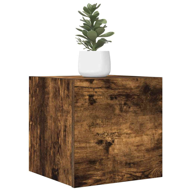 væghængt tv-skab 30,5x30x30 cm røget egetræsfarve