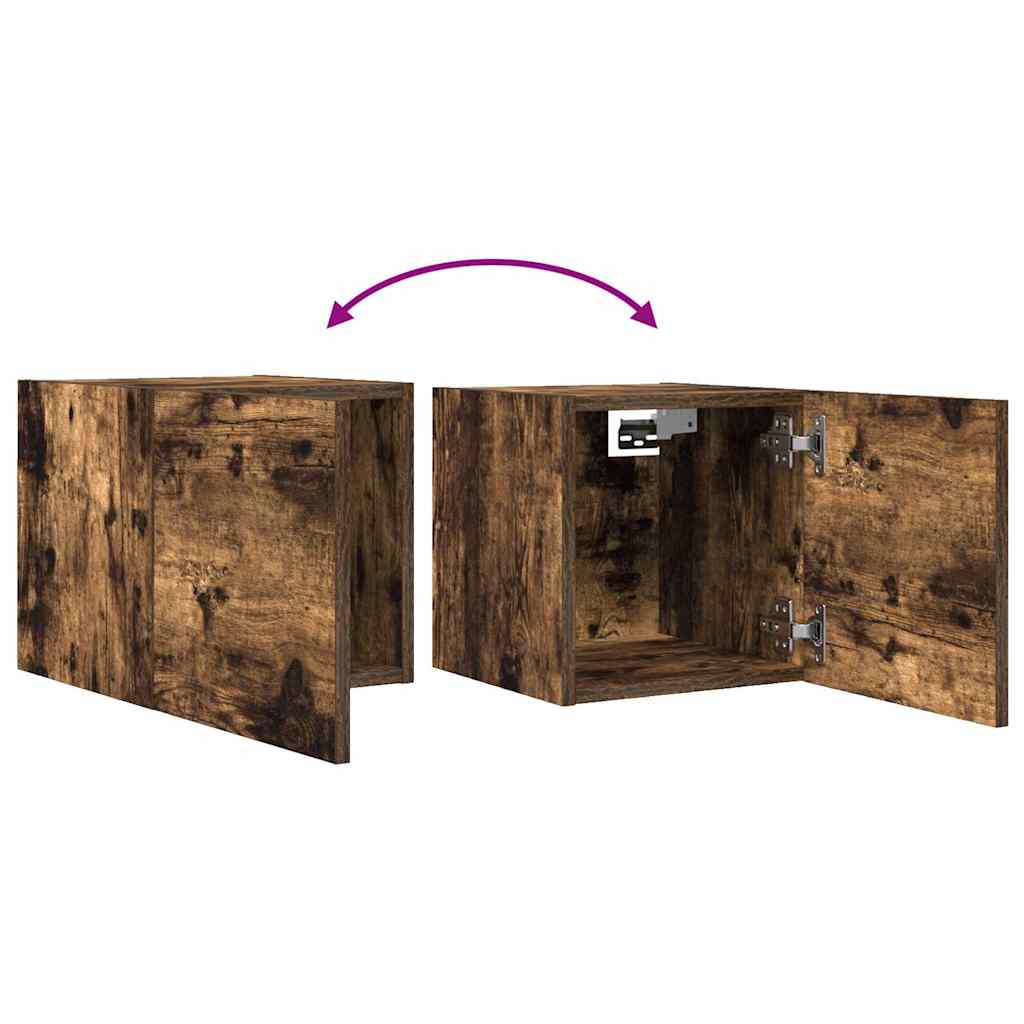 væghængte tv-skabe 4 stk. 30,5x30x30 cm røget egetræsfarve