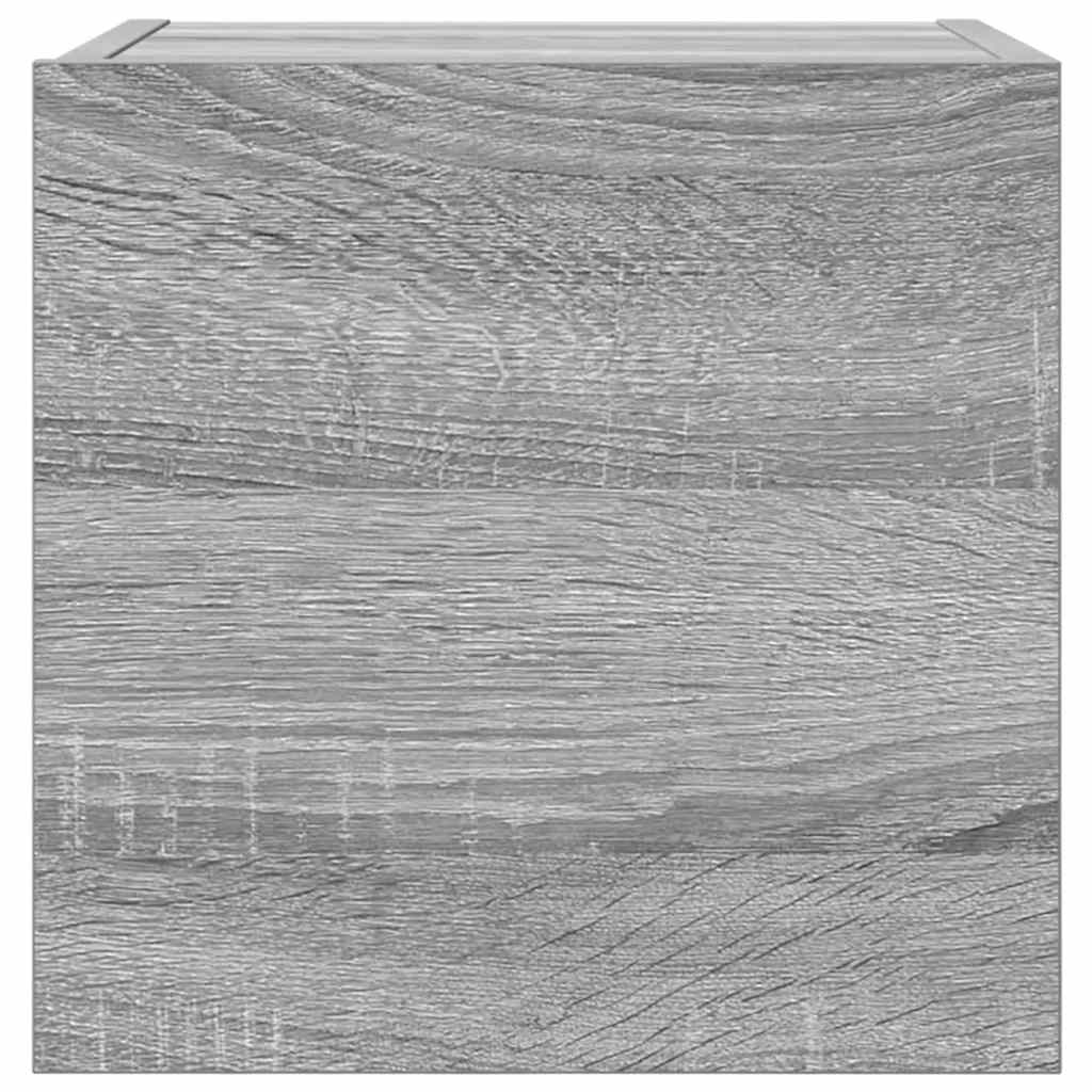 væghængtee tv-skab 2 stk. 30,5x30x30 cm grå og sonoma-eg