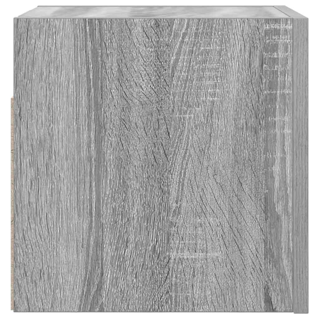 væghængtee tv-skab 4 stk. 30,5x30x30 cm grå og sonoma-eg