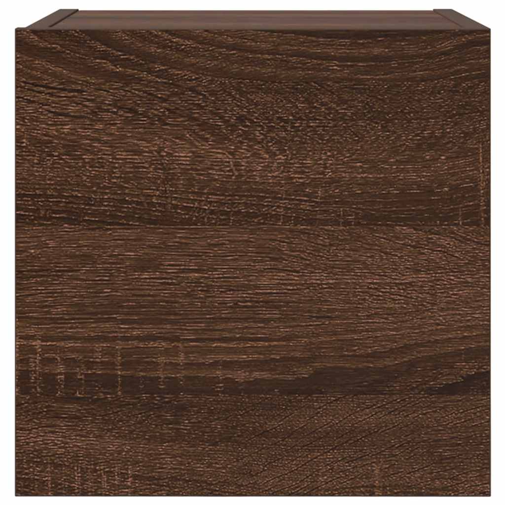 væghængte tv-skabe 2 stk. 30,5x30x30 cm brun egetræ